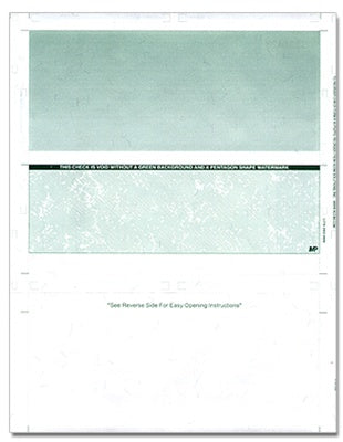 Green Pressure Seal Check - 8.5 X 11��, Z-Fold