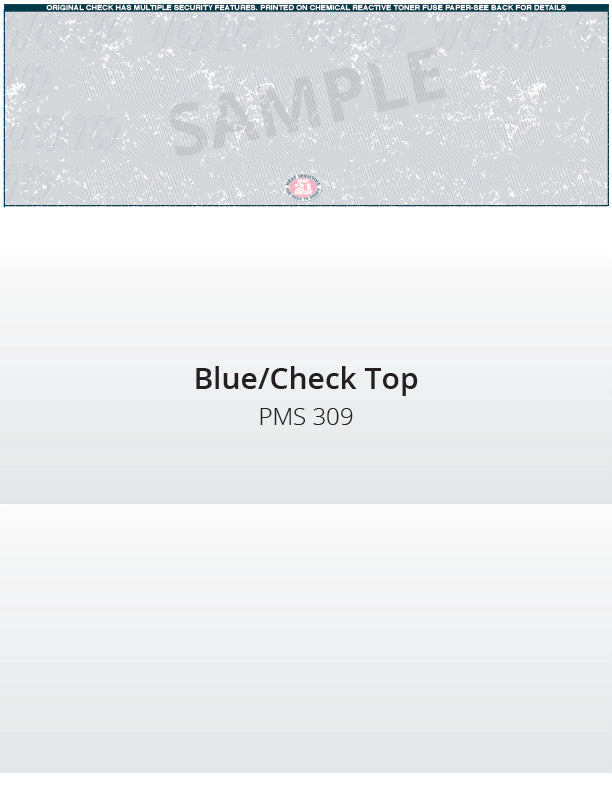 Top Check, 1 Color, Secure Blank Check Stock, 2 Perforations (2500 per box)