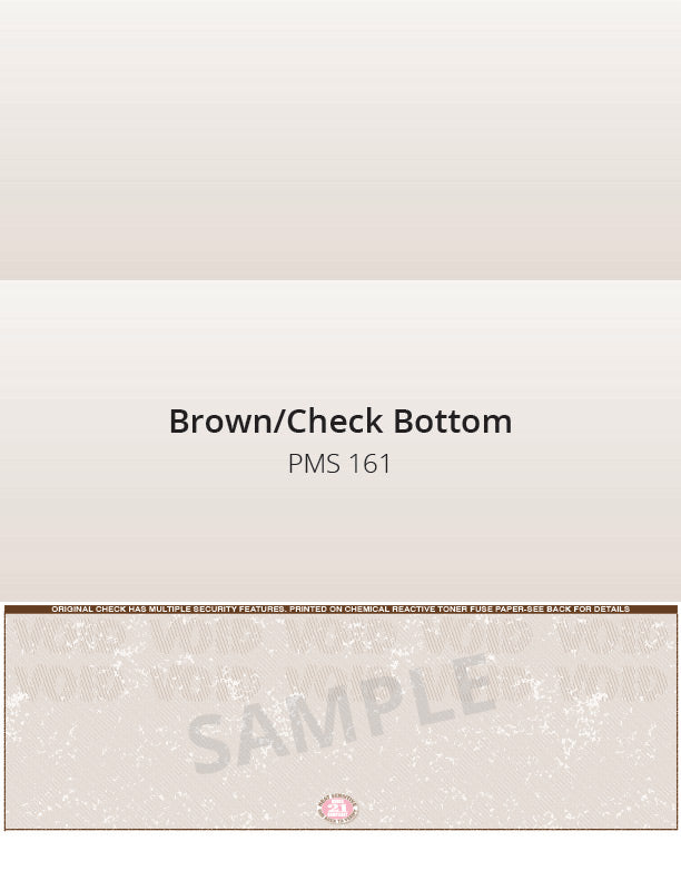 Bottom Check, 1 Color, Secure Blank Check Stock, 2 Perforations (2500 per box)