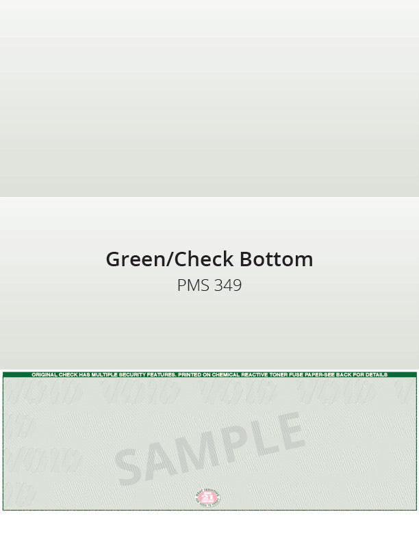 Bottom Check, 1 Color, Secure Blank Check Stock, 2 Perforations (2500 per box)