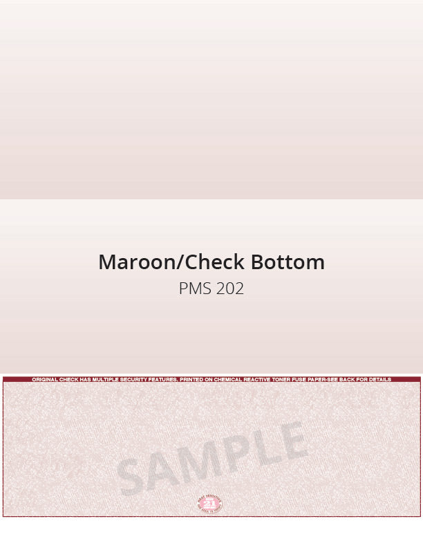 Bottom Check, 1 Color, Secure Blank Check Stock, 2 Perforations (2500 per box)
