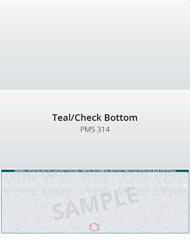 Bottom Check, 1 Color, Secure Blank Check Stock, 2 Perforations (2500 per box)