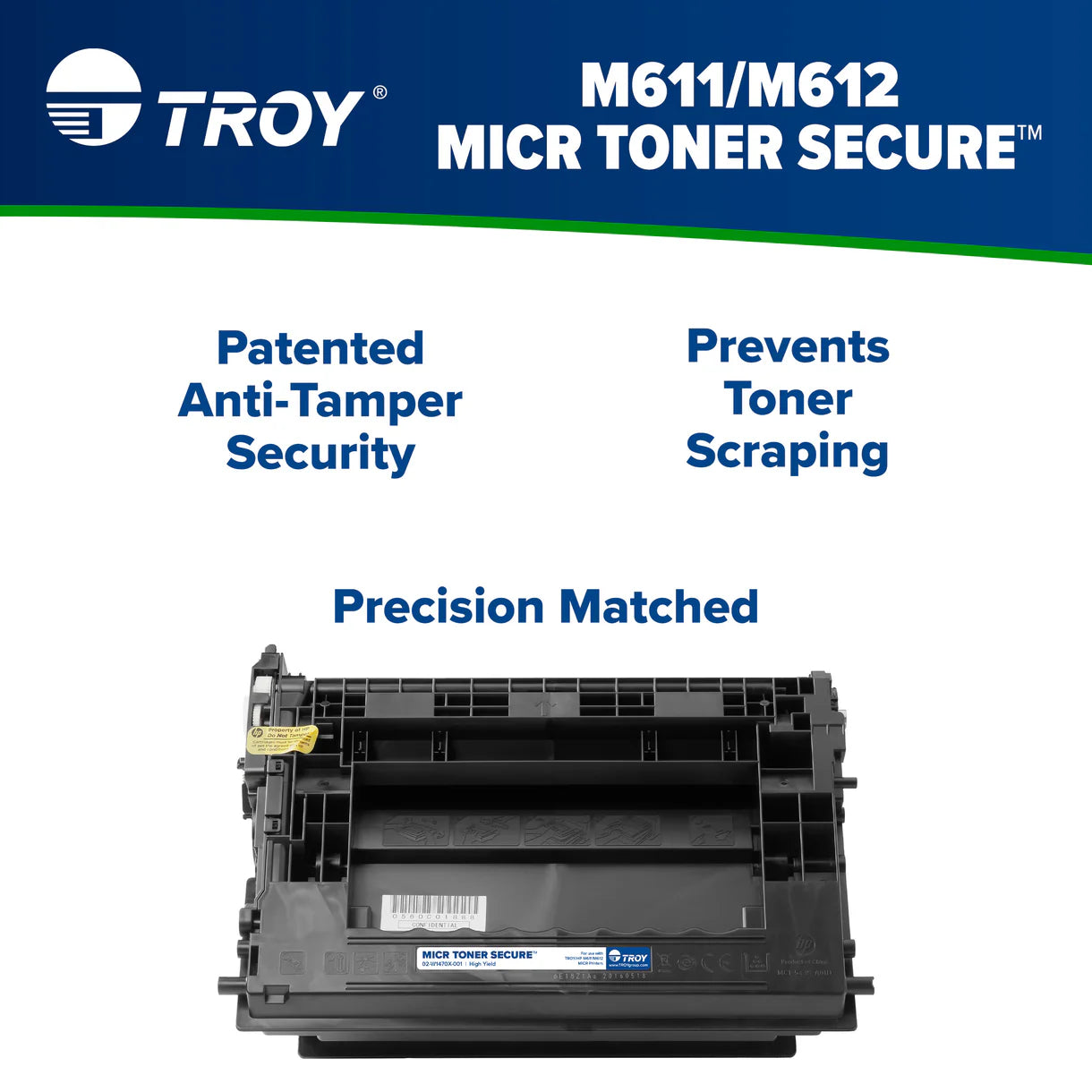 MICR Toner TROY M610E/M611E/M612E Secure 10.5k Yield