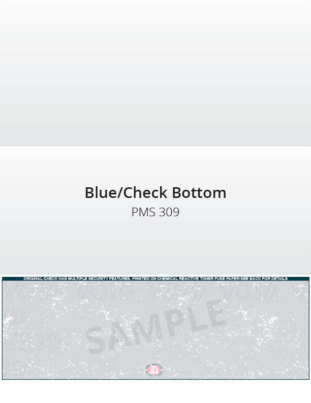 Bottom Check, 1 Color, Secure Blank Check Stock, 2 Perforations (2500 per box)