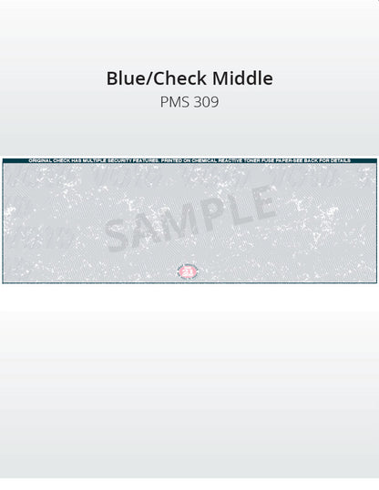 Middle Check, 1 Color, Secure Blank Check Stock, 2 Perforations (2500 per box)