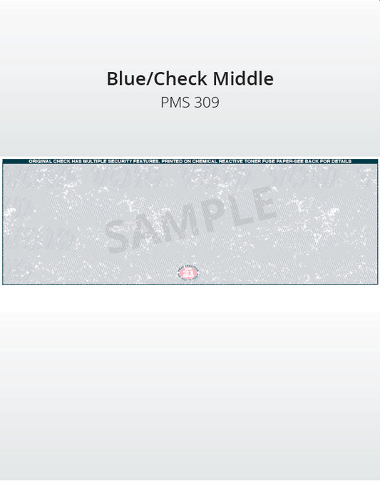Middle Check, 1 Color, Secure Blank Check Stock, 2 Perforations (2500 per box)