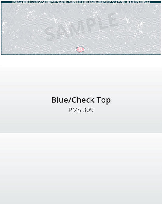 Top Check, 1 Color, Secure Blank Check Stock, 2 Perforations (2500 per box)