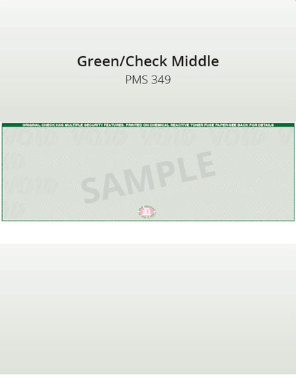 Middle Check, 1 Color, Secure Blank Check Stock, 2 Perforations (2500 per box)