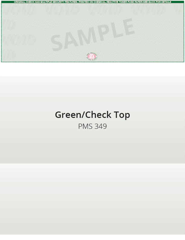 Top Check, 1 Color, Secure Blank Check Stock, 2 Perforations (2500 per box)