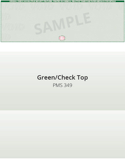 Top Check, 1 Color, Secure Blank Check Stock, 2 Perforations (2500 per box)
