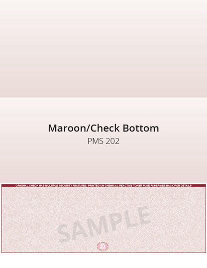 Bottom Check, 1 Color, Secure Blank Check Stock, 2 Perforations (2500 per box)