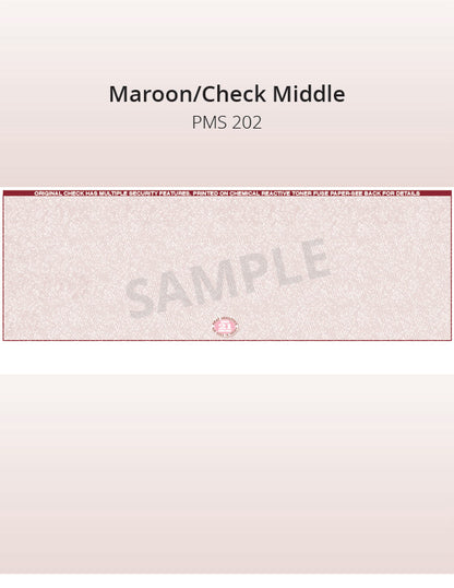 Middle Check, 1 Color, Secure Blank Check Stock, 2 Perforations (2500 per box)