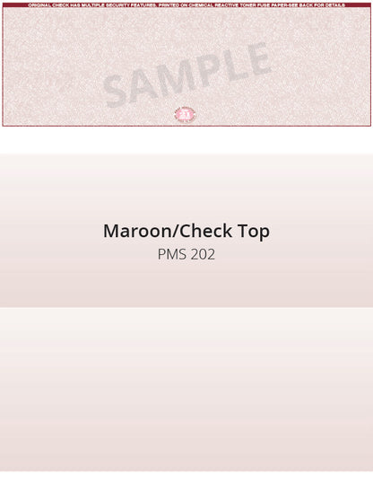 Top Check, 1 Color, Secure Blank Check Stock, 2 Perforations (2500 per box)