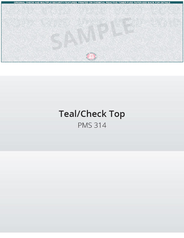 Top Check, 1 Color, Secure Blank Check Stock, 2 Perforations (2500 per box)