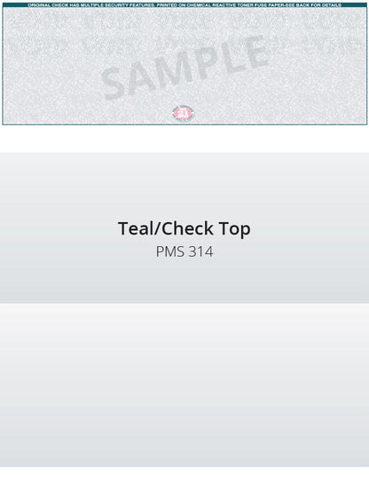 Top Check, 1 Color, Secure Blank Check Stock, 2 Perforations (2500 per box)